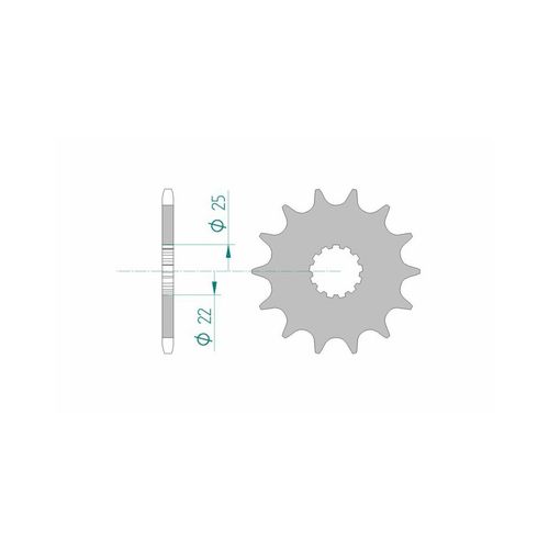 Pignon Afam Pignon Afam 13 Dents Acier Anti-Boue Type 27500 Pas 520 Kawasaki Kx 250