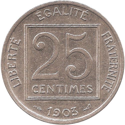 Pièce 25 Centimes France - 1903