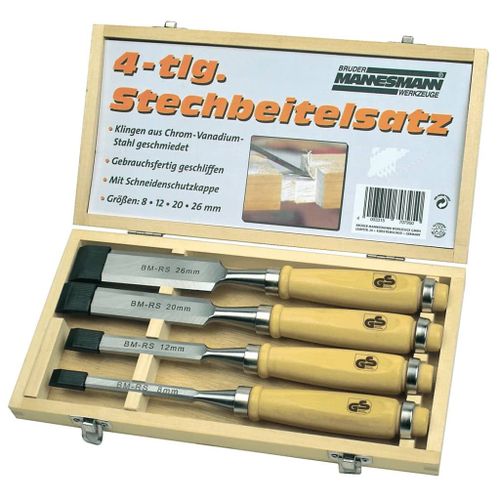 Mannesmann M66104 Set de ciseaux à bois 4 pièces (Import Allemagne)