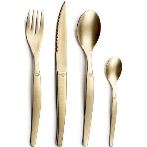 Lou Laguiole Ensemble De Coutellerie 16 Pcs Jet Champagne Délavé