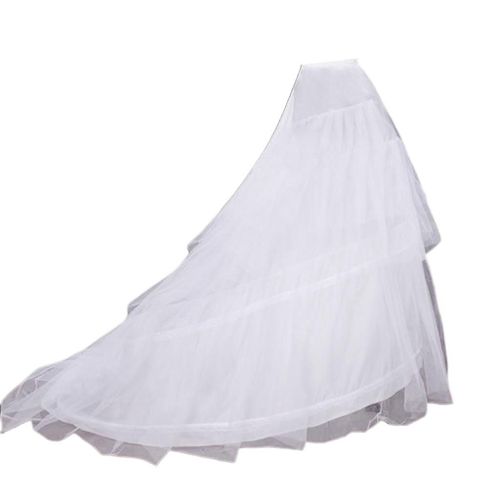 Femmes Mariée 2 Cerceaux 3 Couche Tulle Mariage Long Jupon Traînant Longueur Du Sol