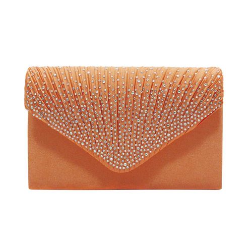 Satin de soie ab couleur perçage à chaud lettre Pack élégant euroamerican Wind banquet Pack orange
