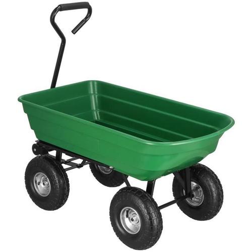 SPRINGOS® Chariot de Jardin à Benne Basculante Charge maximum 250 Kg Vert