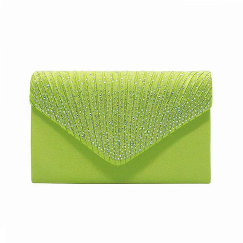 Satin de soie ab couleur perçage à chaud lettre Pack élégant euroamerican Wind banquet Pack citron vert