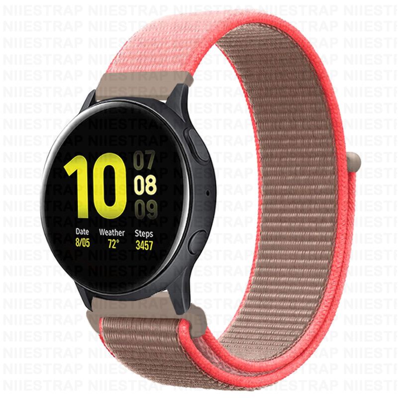 Bracelet En Nylon 20mm 22mm Pour Samsung Galaxy Watch 4 3 Classic Active 2/Gear S3/S2 Huawei Watch Gt 2e Pro [Article Pour Ce Lien: 22mm Neon Pink ]