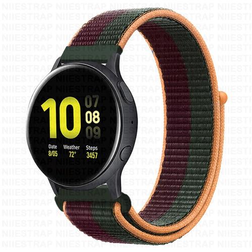 Bracelet En Nylon 20mm 22mm Pour Samsung Galaxy Watch 4 3 Classic Active 2/Gear S3/S2 Huawei Watch Gt 2e Pro [Article Pour Ce Lien: 20mm Cherry Green ]