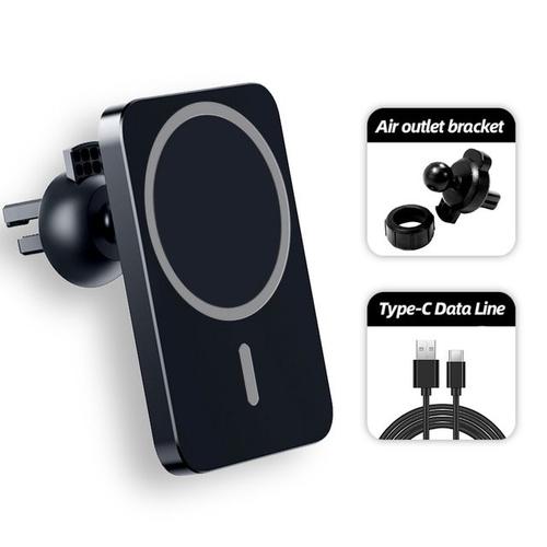 compatibles ?Support magnétique de téléphone portable pour voiture chargeur  sans fil charge rapide pour iPhone 12 13 14 11 Pro Max 8 Plus avec étui  Magsafe