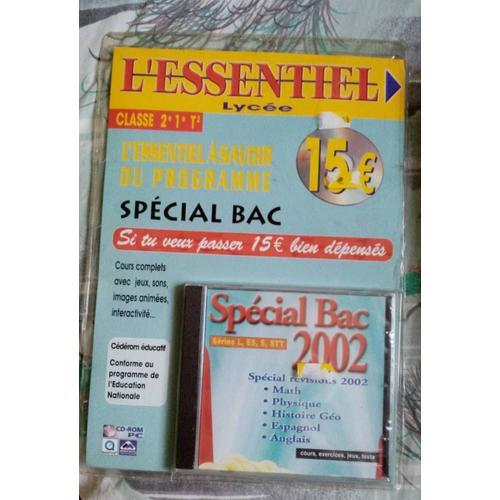 L'essentiel Lycée Classe 2e 1e T2/Special Bac/Cd-Rom Pc-Mac