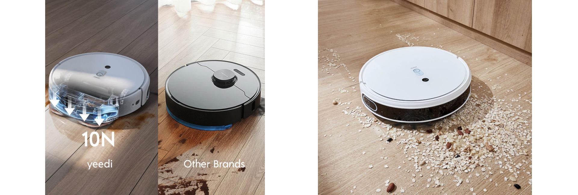 Yeedi Mop Station - Robot nettoyeur 2 en 1 aspirateur laveur serpillire - 2500Pa - Blanc image 1 | Rakuten