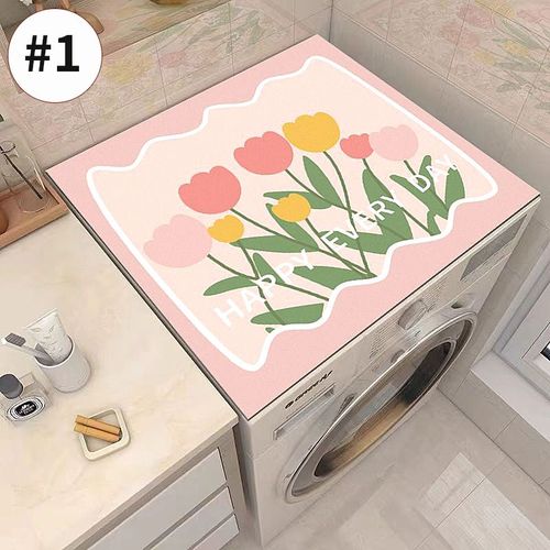 Juste anti-poussière à motifs floraux pour machine à laver,four à micro-ondes,tampons de décoration domestique,polymères anti-ald pour évier de cuisine - Type Dust mat S1-XL 65x90cm