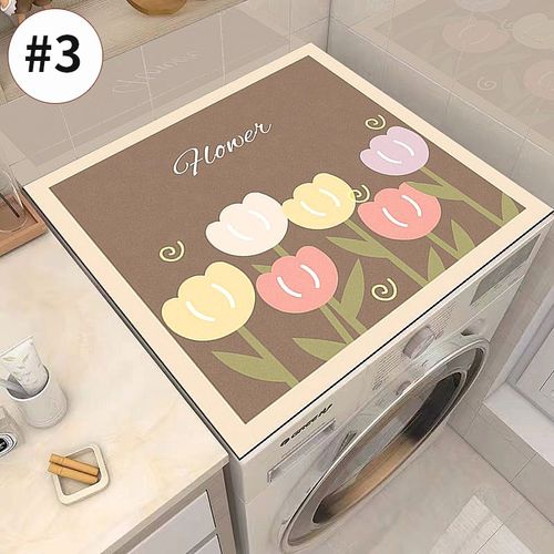 Juste anti-poussière à motifs floraux pour machine à laver,four à micro-ondes,tampons de décoration domestique,polymères anti-ald pour évier de cuisine - Type Dust mat S3-S 36x46cm