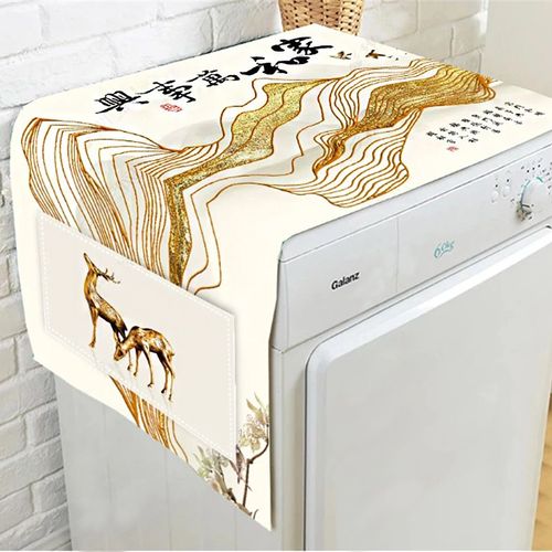 Housse de protection solaire anti-poussière pour Machine à laver,en coton et lin,pour réfrigérateur et four à micro-ondes - Type H-55x140cmn