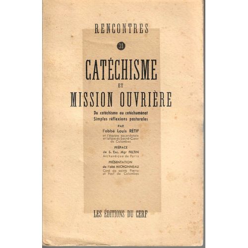 Catéchisme Et Mission Ouvrière