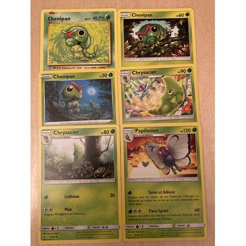 (3375) 3x Chenipan + 2x Chrysacier + Papilusion (Pokemon) 