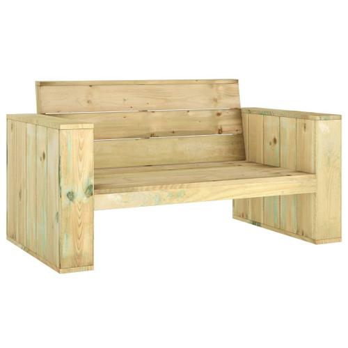 Banc De Jardin Meuble De Patio D'extérieur Terrasse 139 X 76 X 74 Cm Bois De Pin Imprégné Helloshop26 02_0011240