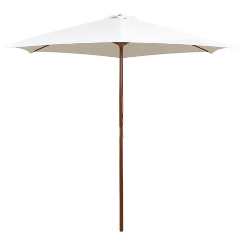 Parasol Avec Poteau En Bois 270 X 270 Cm Blanc Crème Helloshop26 02_0008140