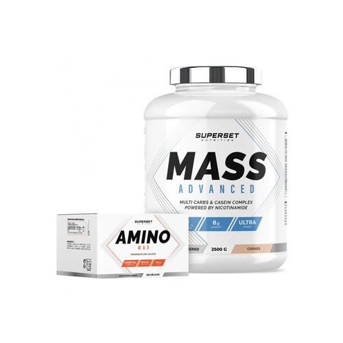 Programme Prise De Masse Débutant - Mass Advanced 2,5kg Cookies - Amino Max 