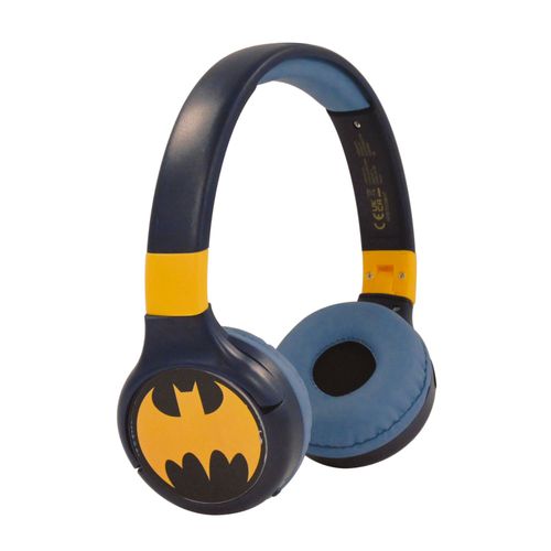 Casque Batman 2 en 1 Bluetooth® et Filaire confortable et pliable pour enfants avec limitation de son