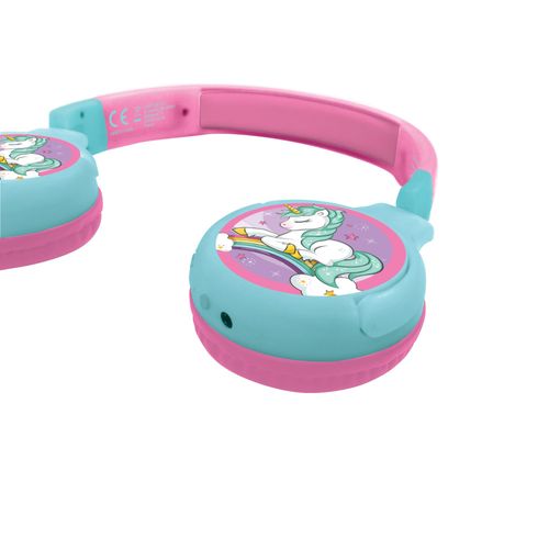 Casque Licorne 2 en 1 Bluetooth® et Filaire confortable et pliable pour enfants avec limitation de son