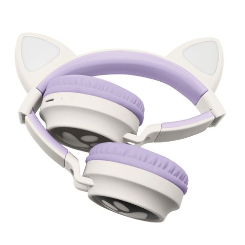 Casque sans fil rechargeable lumineux avec oreilles de chat