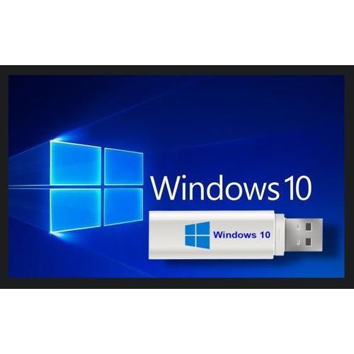 Clé USB Bootable d¿installation Windows 10-64 Bits +Guide d installation -compatible Legacy et UEFI