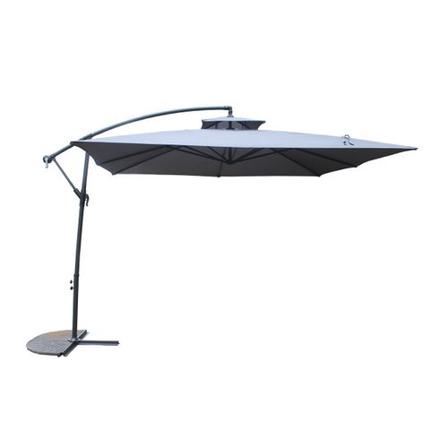 Capri - Parasol Déporté Carré Gris 3x3 M