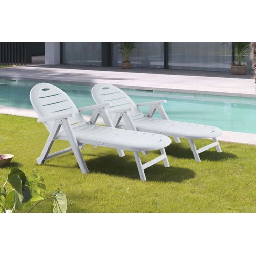 Caiman - Lot De 2 Bains De Soleil Blanc
