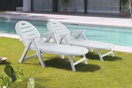 Caiman - Lot De 2 Bains De Soleil Blanc