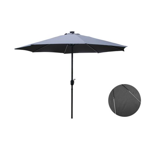 Manarola - Parasol Droit Rond Led 2,92 X 2,92 M Gris