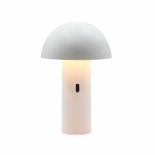 Lampe de table sans fil nomade à tête orientable blanche H 28cm. intérieur / extérieur