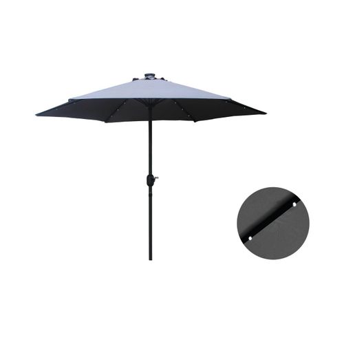 Amalfi - Parasol Droit Rond Led 2,66 X 2,66 M Gris