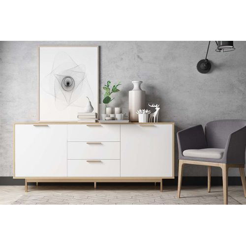 Fyn - Buffet Scandinave Blanc Et Bois