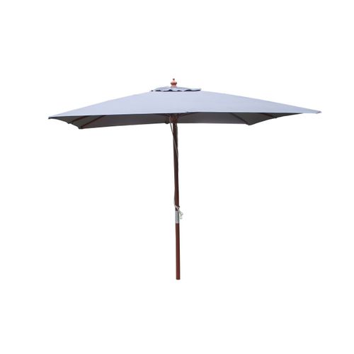 Matera - Parasol En Bois Carré Toile Grise