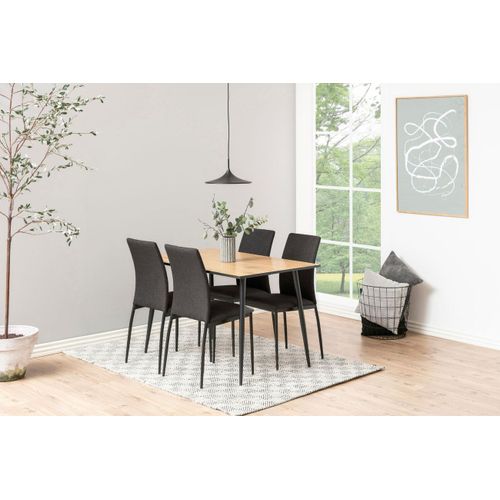 Mira - Table À Manger 4 Personnes Bois Et Noir 120cm