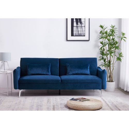 Betty - Canapé Design Convertible 3 Places En Velours Bleu