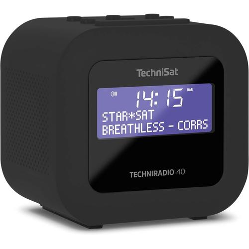 Techniradio 40-Reveil Radio Dab+(Dab,Fm,Reveil Avec Deux Temps De Reveil Reglables,Minuteur,Fonction Snooze,Ecran Lcd Reglable,Fonction De Recharge Usb) Noir