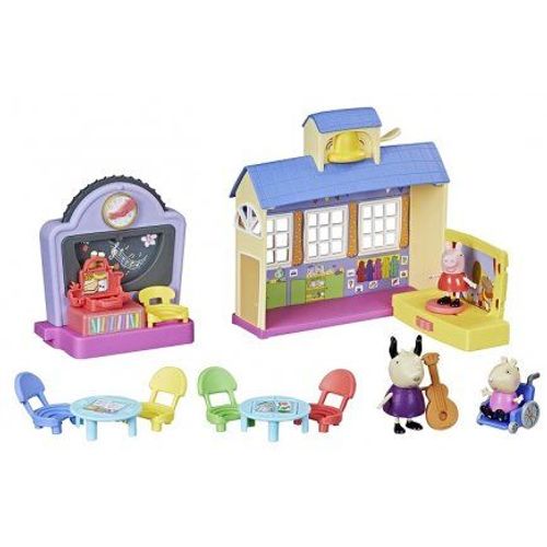 Coffret Ecole Peppa Pig - Salle De Classe Avec Sons, 3 Figurines Et Accessoires - Aventure Scolaire - Set Jouet Enfant Et Carte Animaux