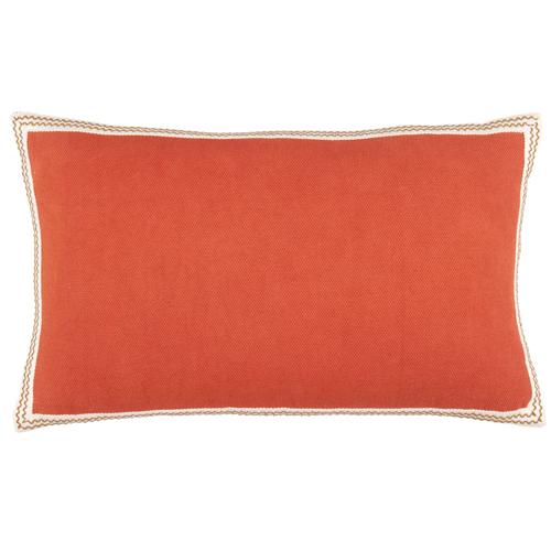 Housse De Coussin En Coton À Galon Décoratif Terracotta 50x30