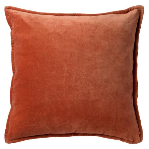 Housse De Coussin Orange En Velours 50x50 Cm Uni