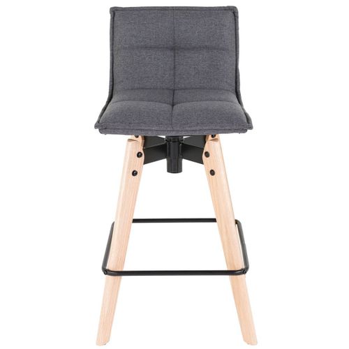 Chaise Snack Grise En Tissu Piétement Chêne Massif