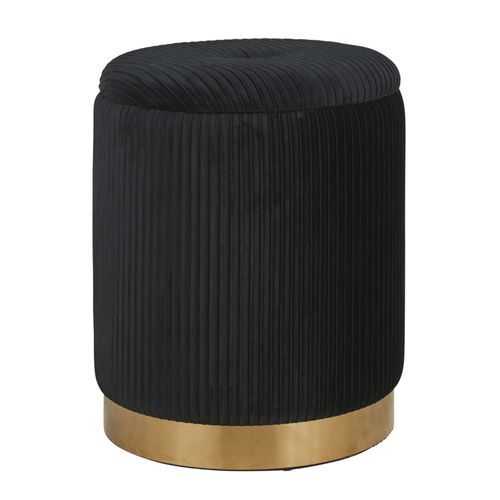 Tabouret Coffre Doré Et Noir