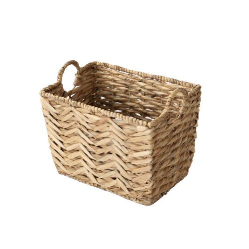 Panier haut en jacinthe d'eau petit modèle - H30 cm - Marron