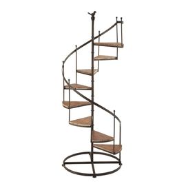 Étagère Escalier En Sapin Et Métal Effet Rouille