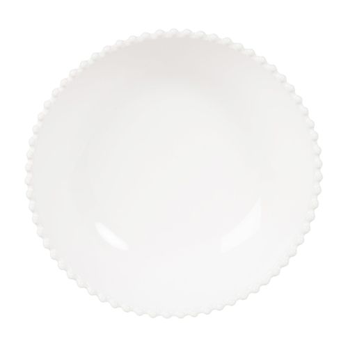Assiette Creuse Bord Perles En Faïence Blanche