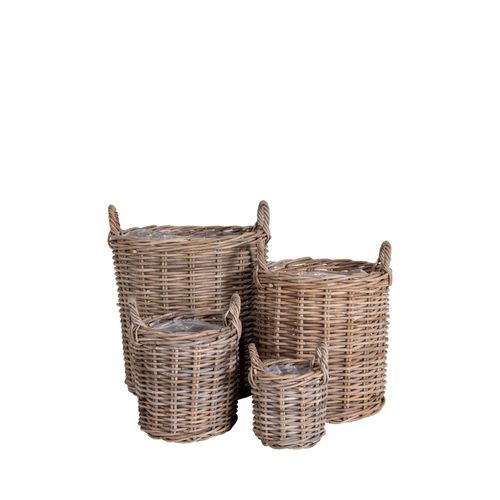 Lot de 4 paniers en rotin
