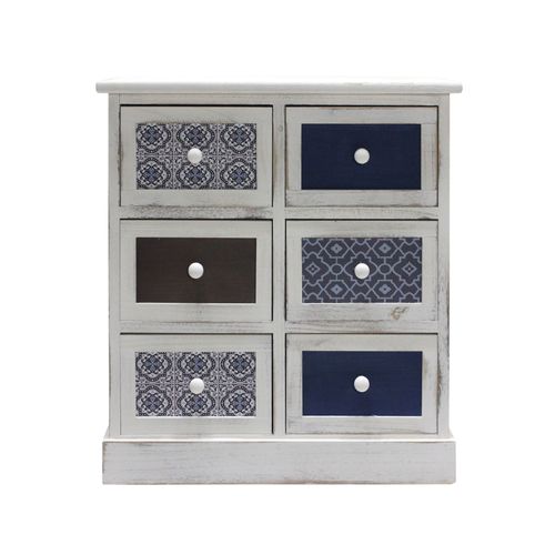 Chiffonier Avec 6 Tiroirs En Bois De Paulownia Multicolore