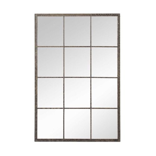 Miroir fenêtre rectangulaire industriel en métal 80x120