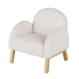 Fauteuil Enfant En Tissu Bouclettes Recyclé Crème