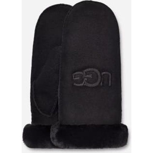 Gant À Logo Brodé En Peau De Mouton Retournée Pour Femme | Ue In Black, Taille S/M, Shearling