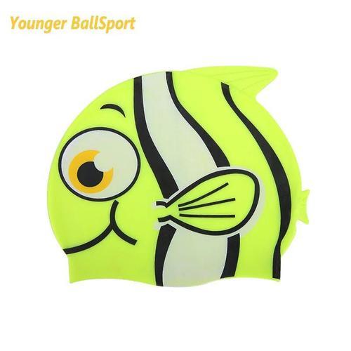 Casquette de natation en Silicone pour enfants,chapeau de piscine,étanche,protège les oreilles,garçons et filles,2022 - Type Fluorescence Yellow